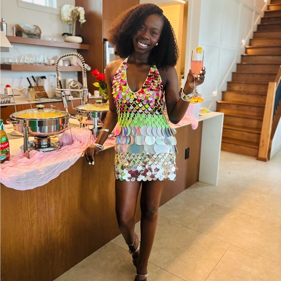 MAKE IT TO THE MORNING CROCHET MINI DRESS - S - Picture 3 of 3